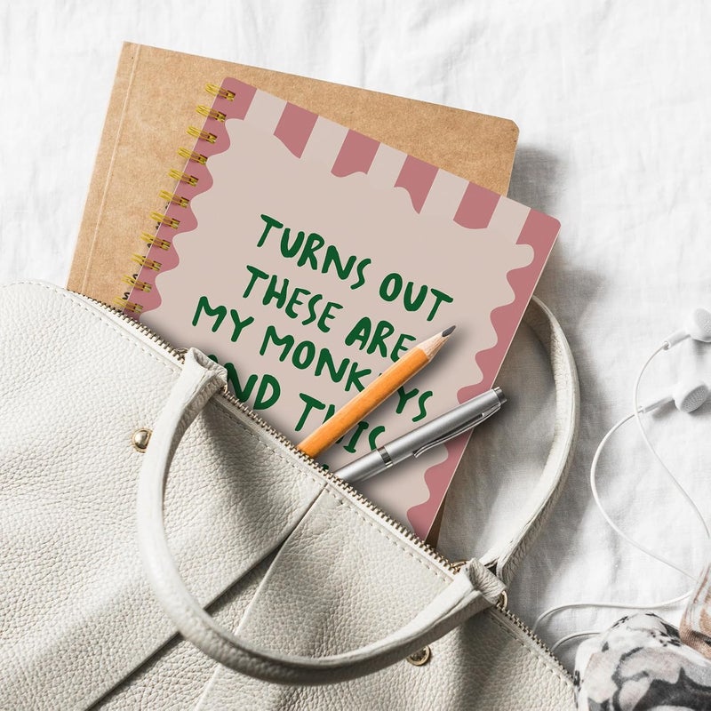 EKGJW Funny Monkey Circus Notebook Journal-Sarcastic Mental Health Spiral Notebook 5.5x8.3,Overwhelmed Humor Gifts for Women Coworkers Boss,Quirky Office Supplies - Image 4